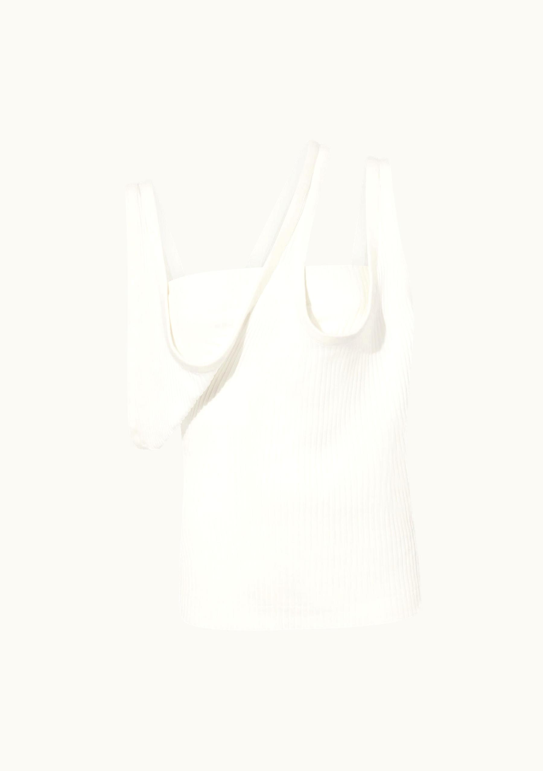 The Attico The Attico Draped Neck Ribbed Jersey Top White