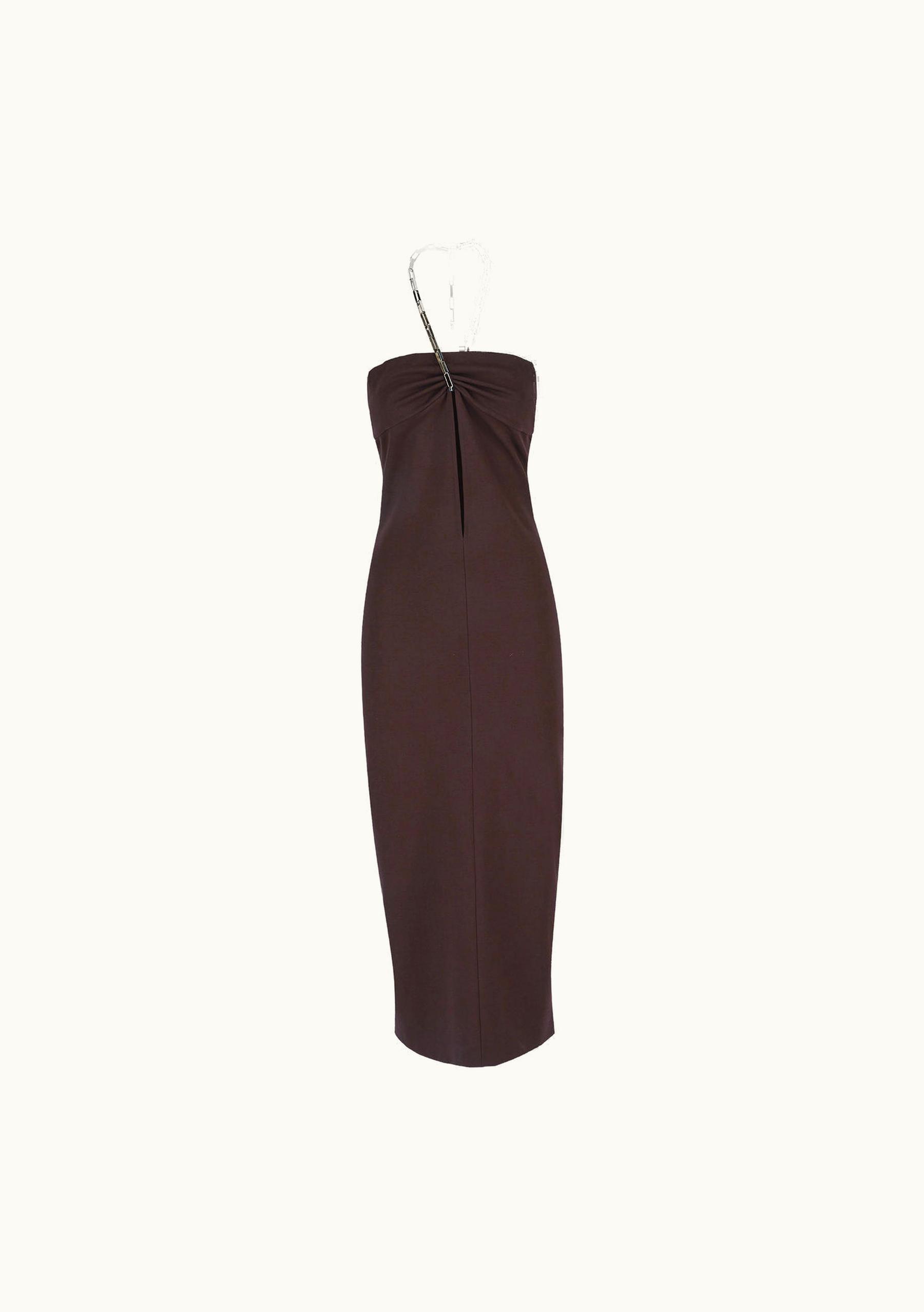The Attico The Attico ''Giona'' Dark Brown Midi Dress