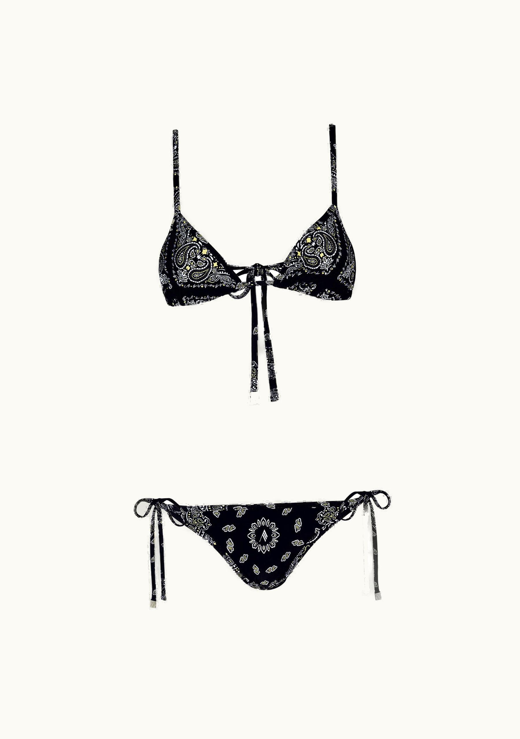 The Attico The Attico Black, White And Banana Bikini
