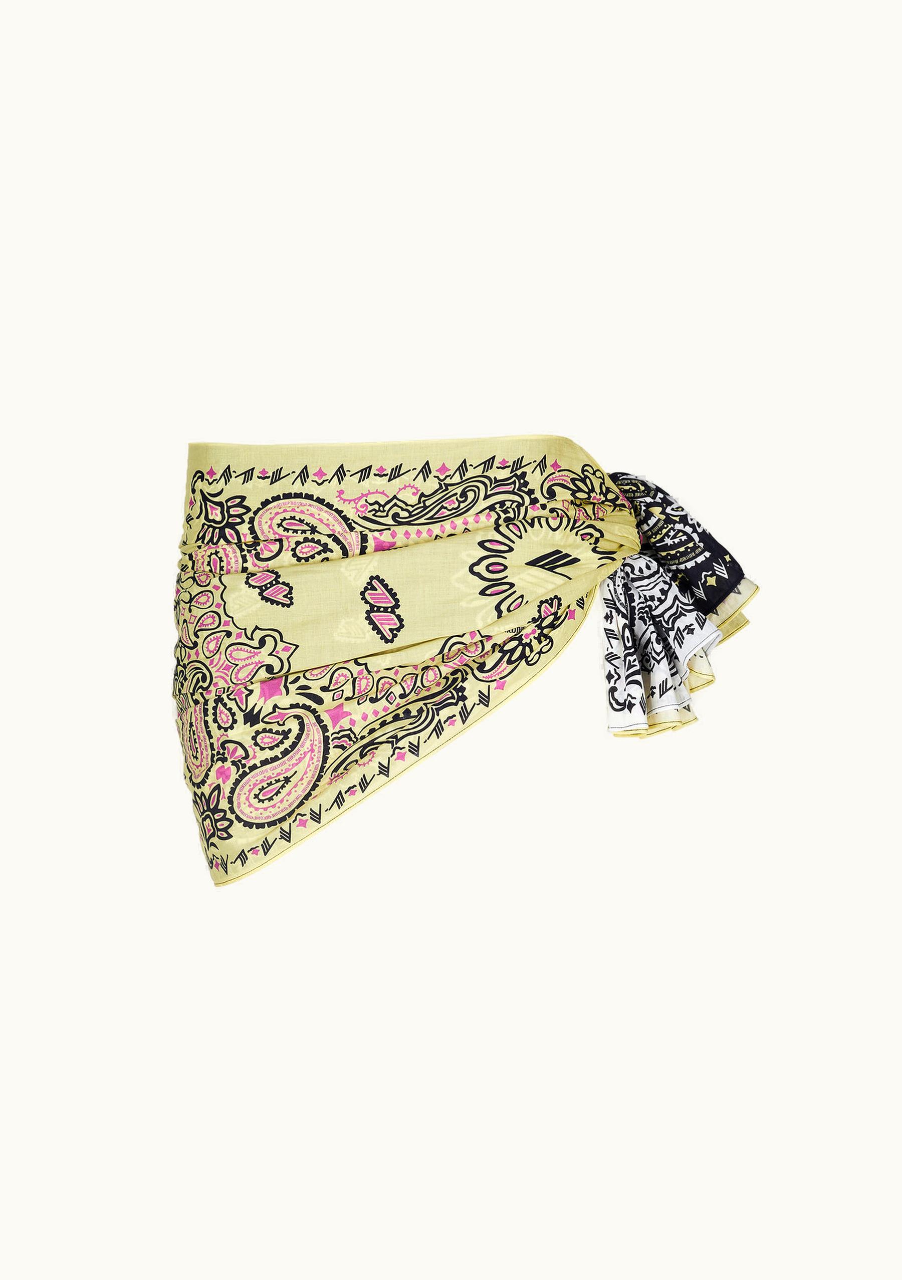 The Attico The Attico Black, White, Banana And Fuchsia Pareo