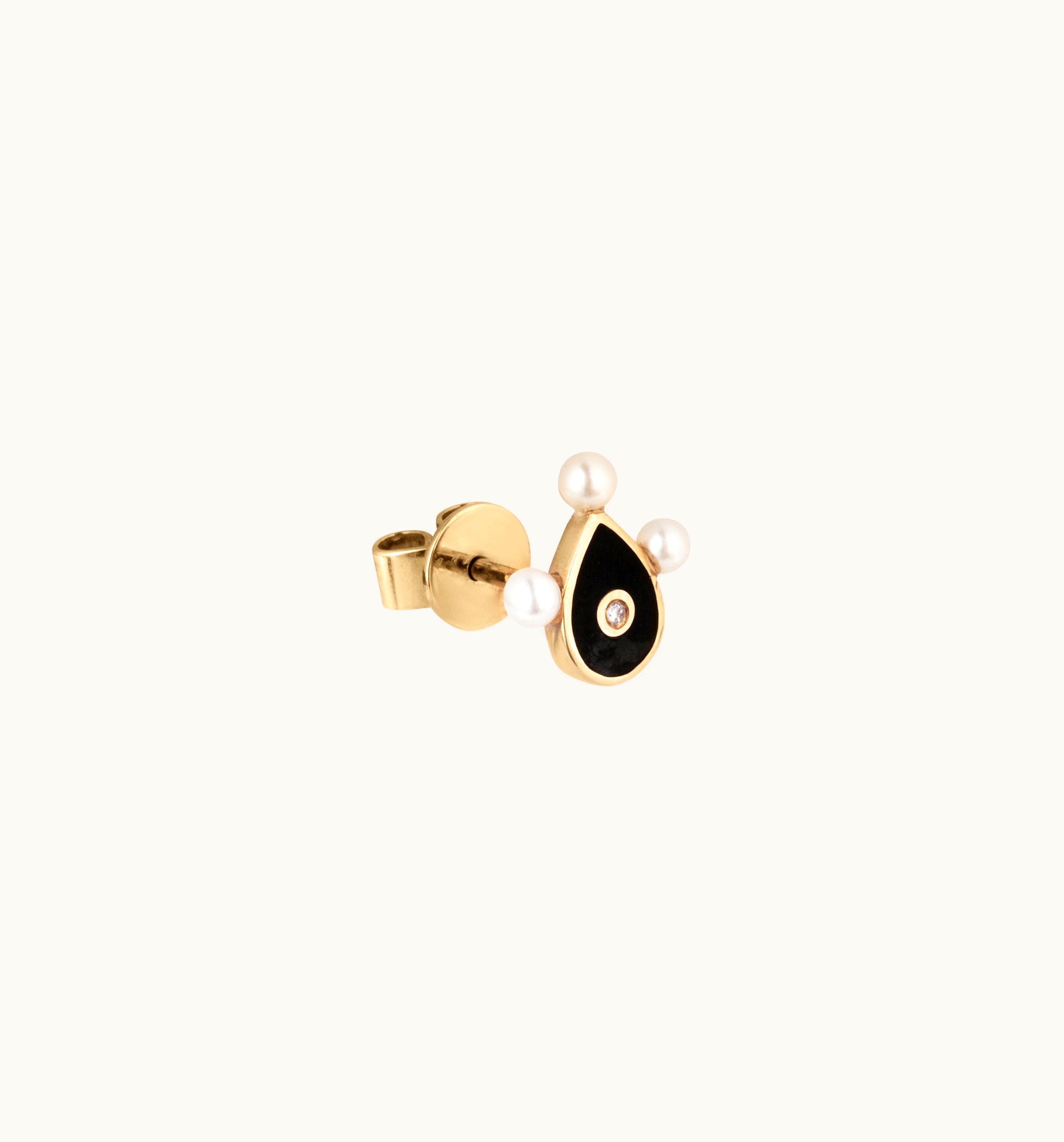 Anissa Kermiche Anissa Kermiche Black Enamel Stud