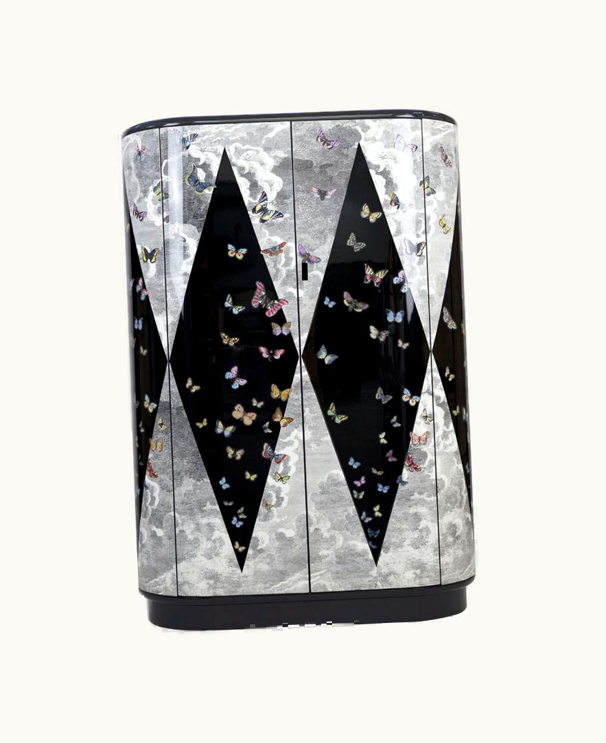 Fornasetti Fornasetti Curved Cabinet Volo Magico In Multicolour