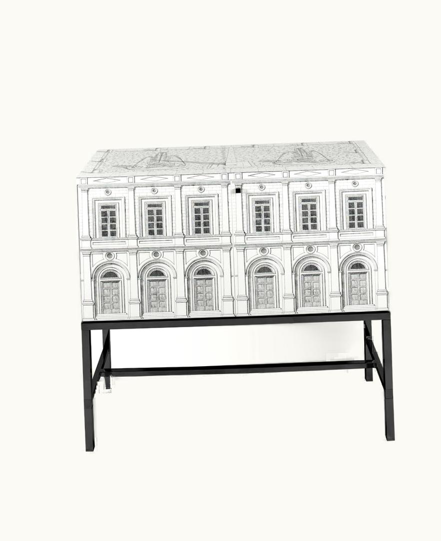 Fornasetti Fornasetti Raised Cabinet Architettura In White / Black