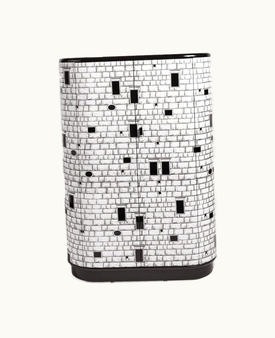 Fornasetti Fornasetti Curved Cabinet Architettura In White / Black