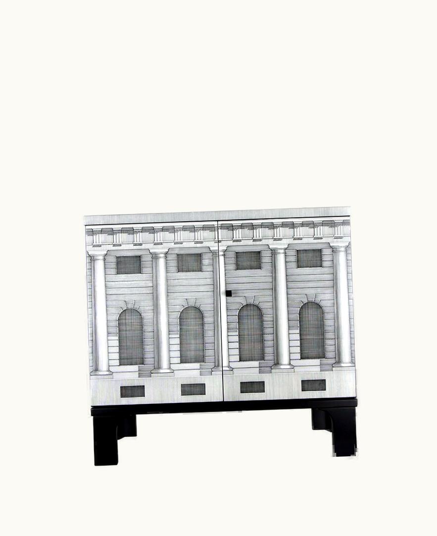 Fornasetti Fornasetti Small Sideboard Architettura In White / Black