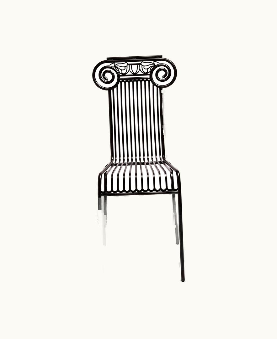 Fornasetti Fornasetti Outdoor Chair Capitellum In Black