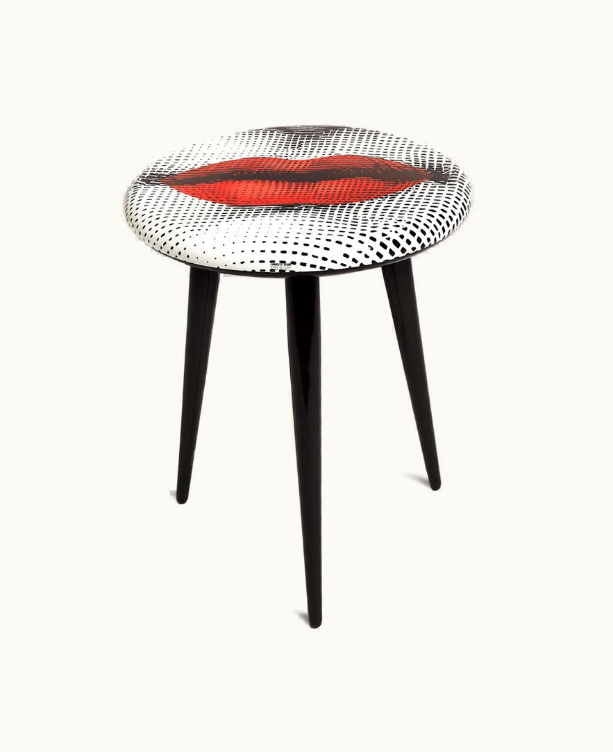 Fornasetti Fornasetti Stool Bocca In White / Black / Red