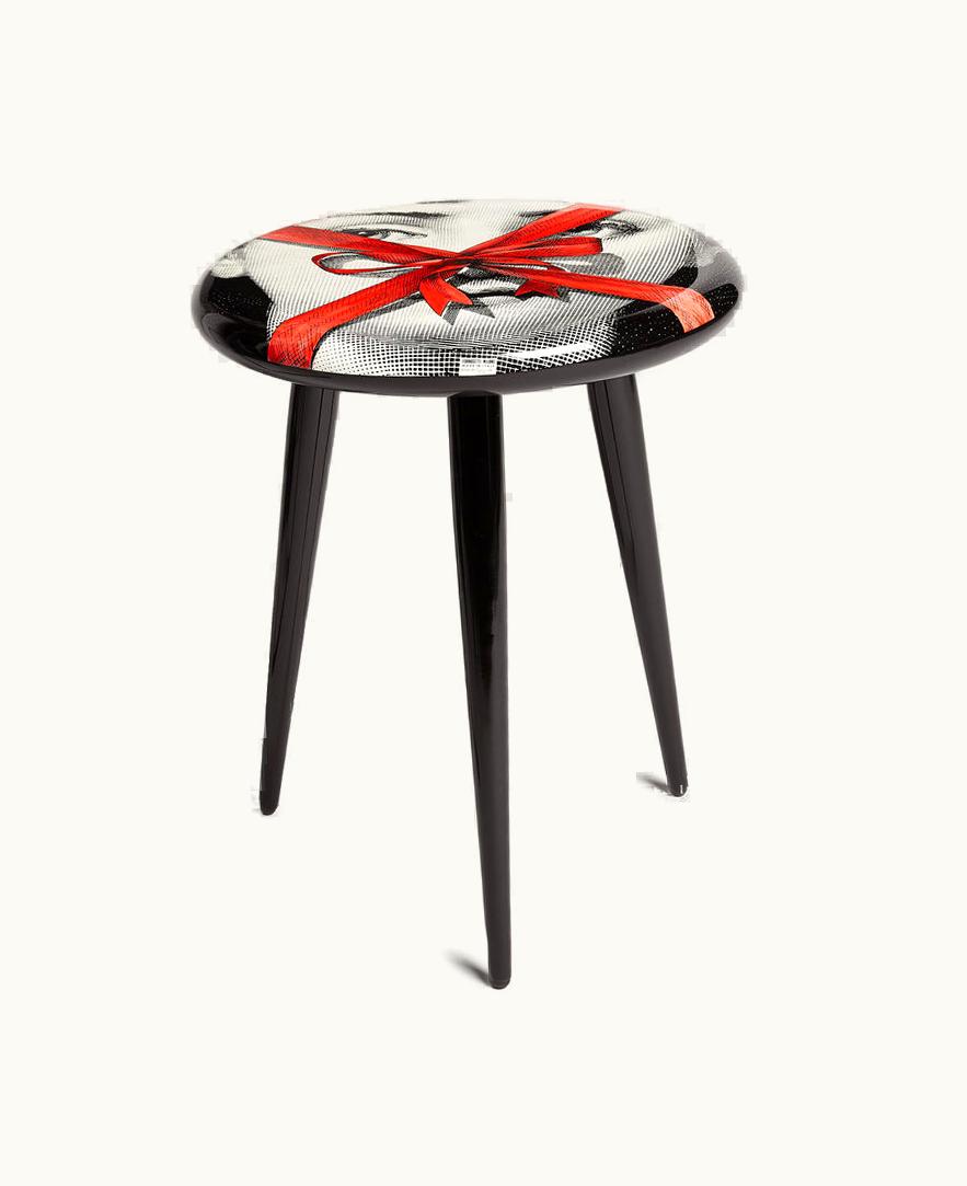 Fornasetti Fornasetti Stool Gift In White / Black / Red