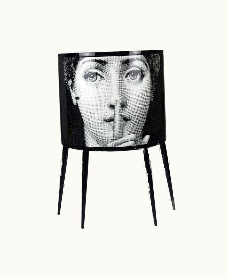 Fornasetti Fornasetti Console Silenzio In White / Black