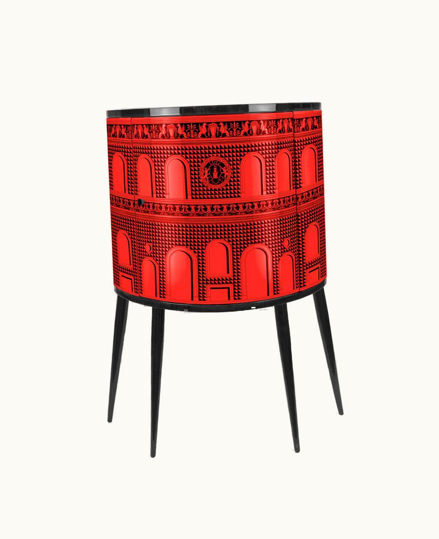 Fornasetti Fornasetti Console Facciata Quattrocentesca In Red / Black