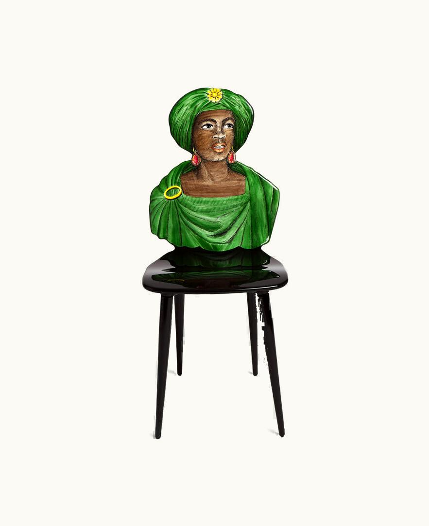 Fornasetti Fornasetti Chair Moro Green In Multicolour