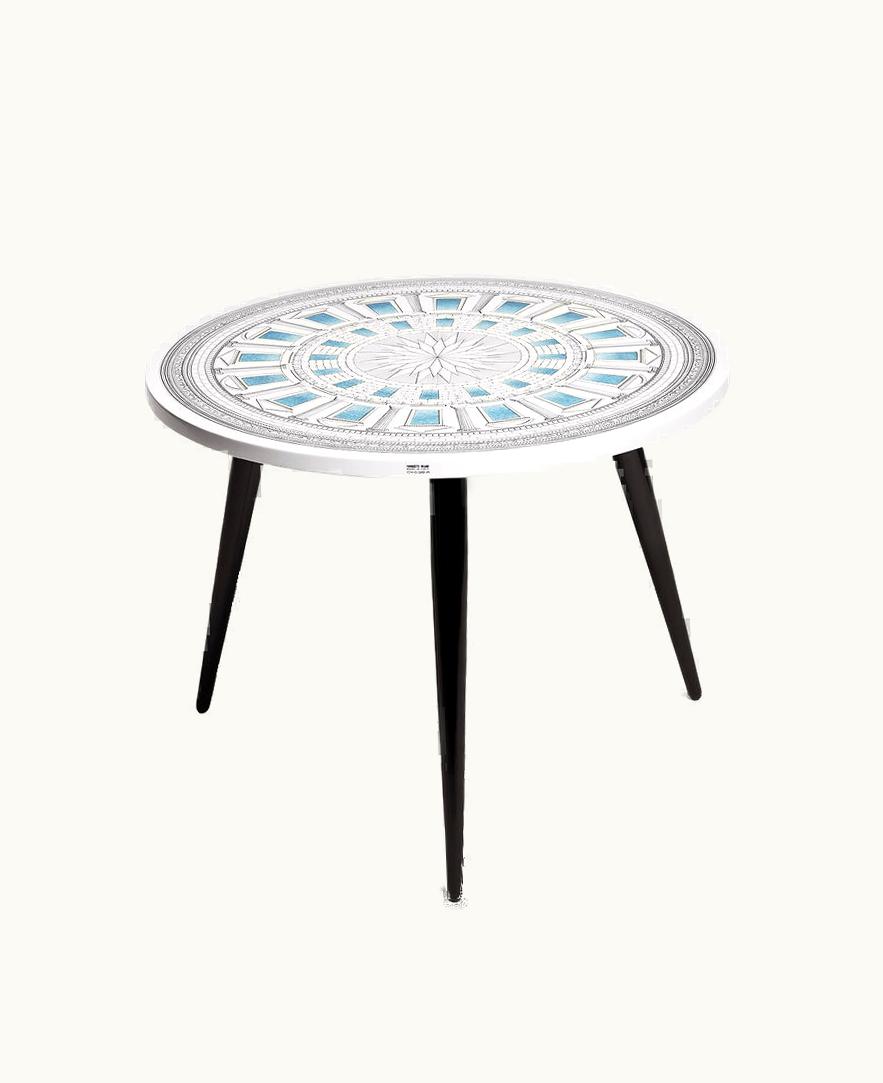 Fornasetti Fornasetti Table Top Cortile Celeste In White / Black / Blue
