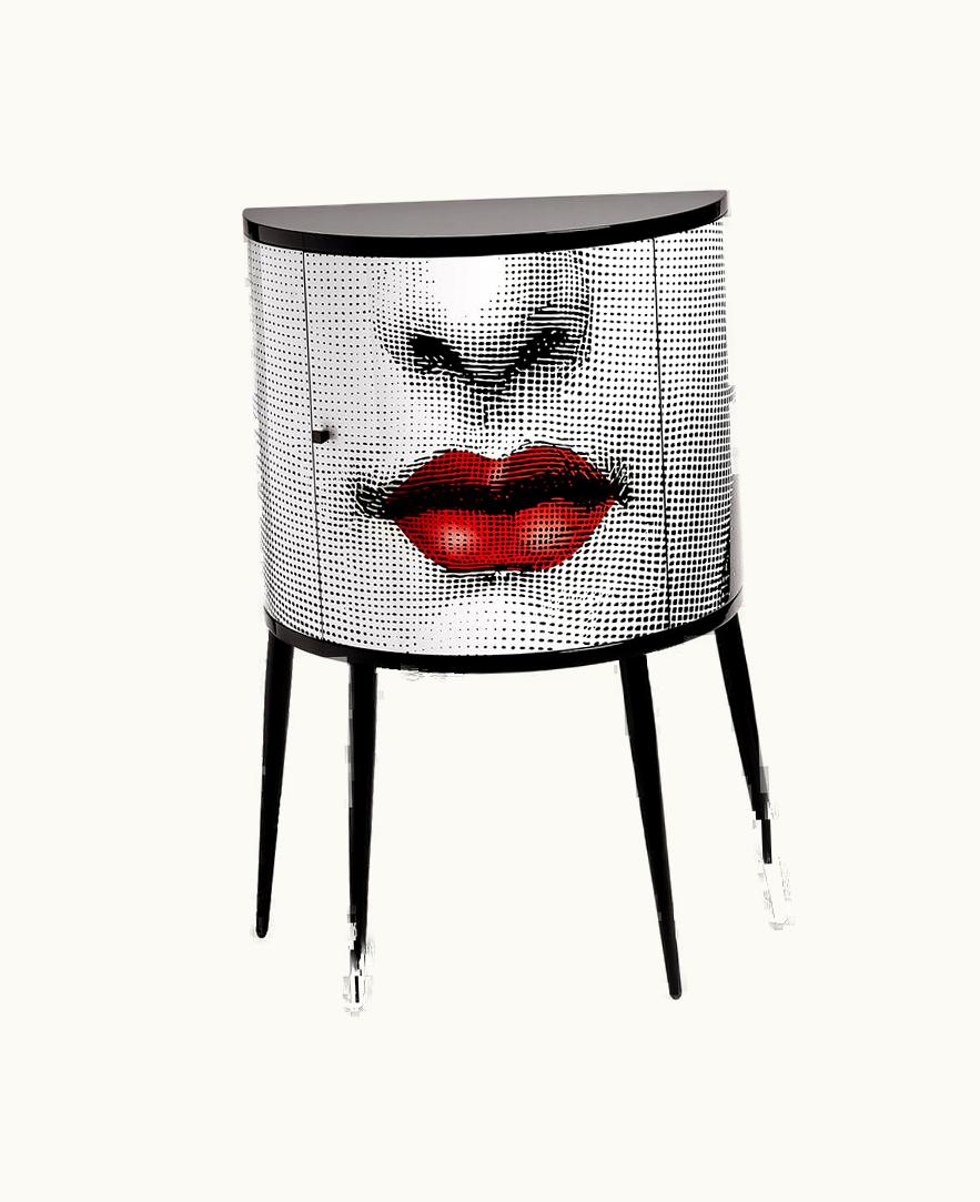 Fornasetti Fornasetti Console Bocca In White / Black / Red