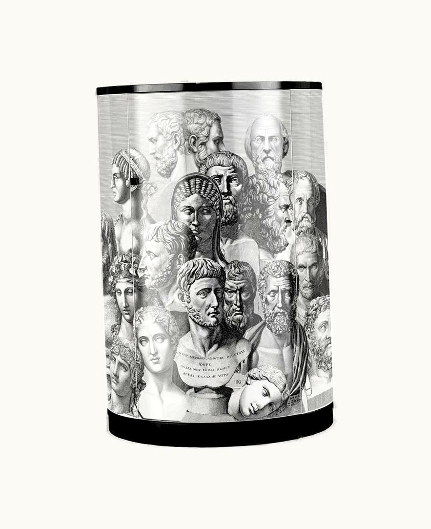 Fornasetti Fornasetti Tall Console Teste Antiche In White / Black