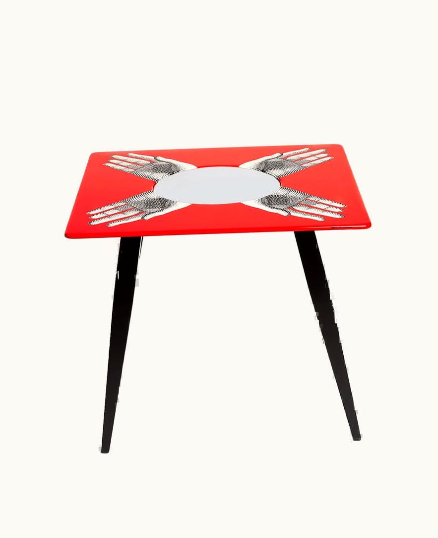 Fornasetti Fornasetti Magic Table Mani In White / Black / Red