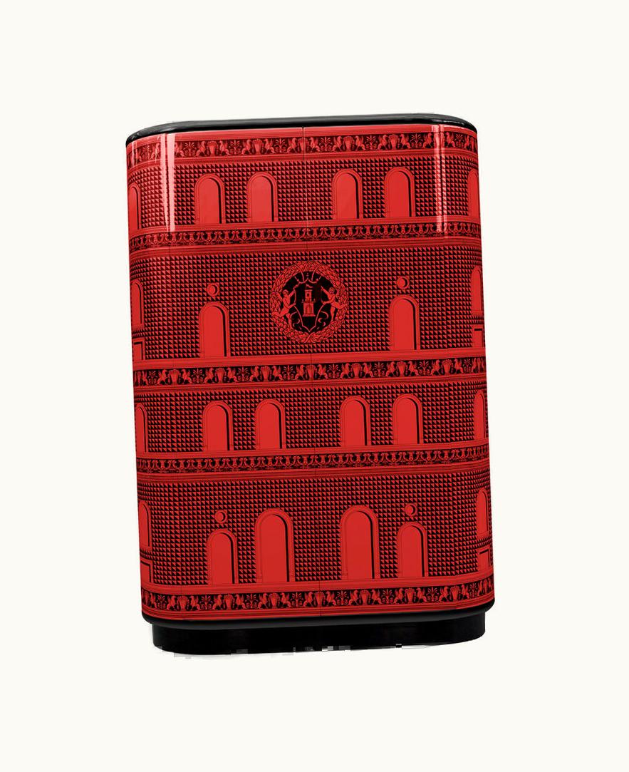 Fornasetti Fornasetti Curved Cabinet Facciata Quattrocentesca In Red / Black