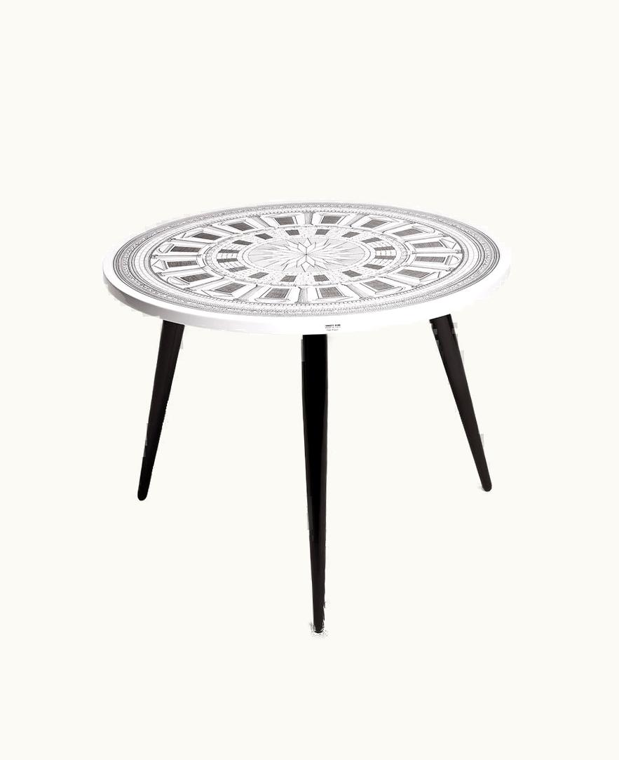 Fornasetti Fornasetti Table Top Cortile In White / Black