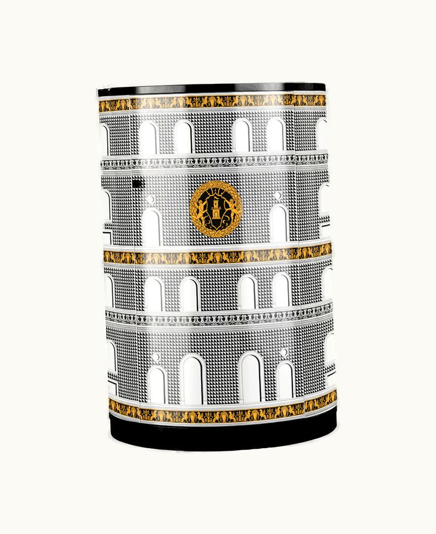 Fornasetti Fornasetti Tall Consolle Facciata Quattrocentesca In White / Black / Yellow