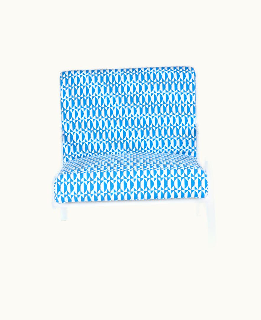 Fornasetti Fornasetti Outdoor Armchair Losanghe In Turquoise / White