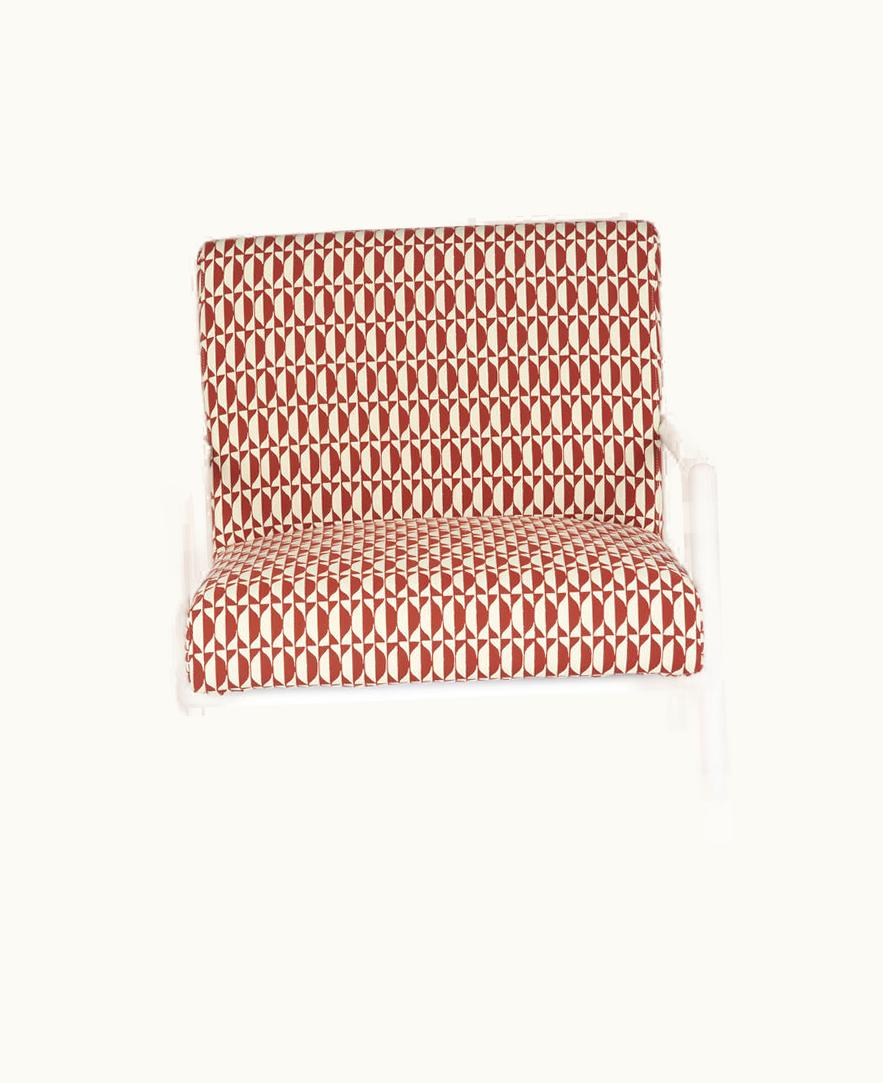 Fornasetti Fornasetti Outdoor Armchair Losanghe In Rust / Ecru / White