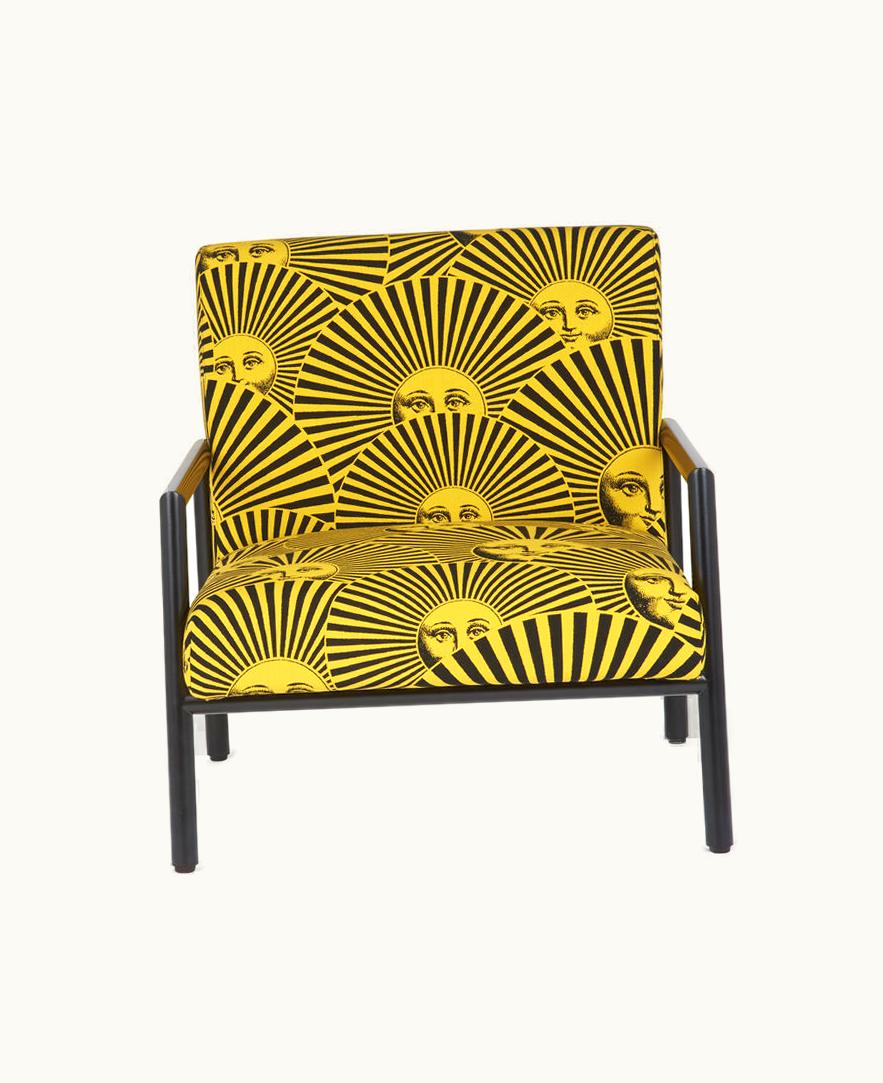 Fornasetti Fornasetti Outdoor Armchair Soli A Ventaglio In Yellow / Black