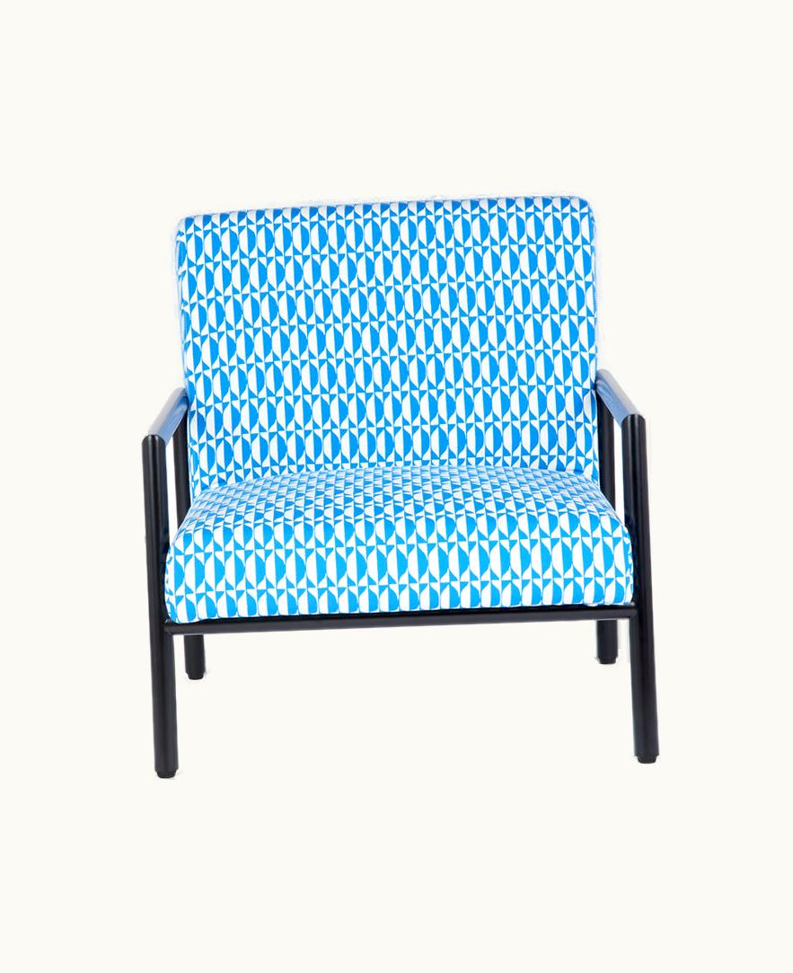 Fornasetti Fornasetti Outdoor Armchair Losanghe In Turquoise / White / Black