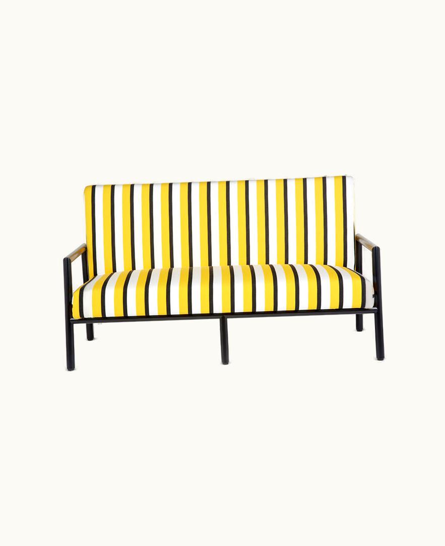 Fornasetti Fornasetti Outdoor Sofa Rigato In Yellow / White / Black
