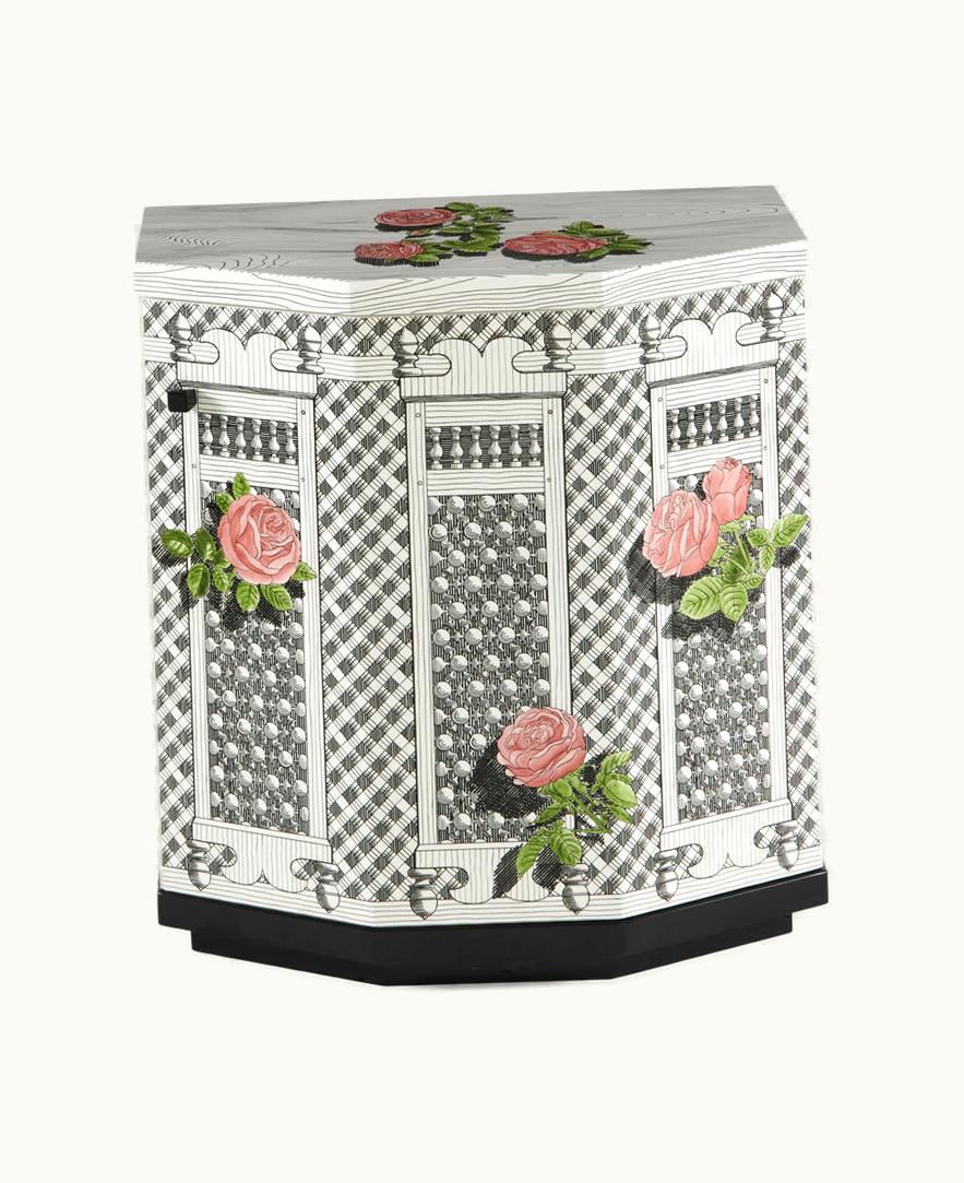 Fornasetti Fornasetti Night Stand Polyhedric Musciarabia Con Rose In Multicolour M48Y044BNFOR23ROS