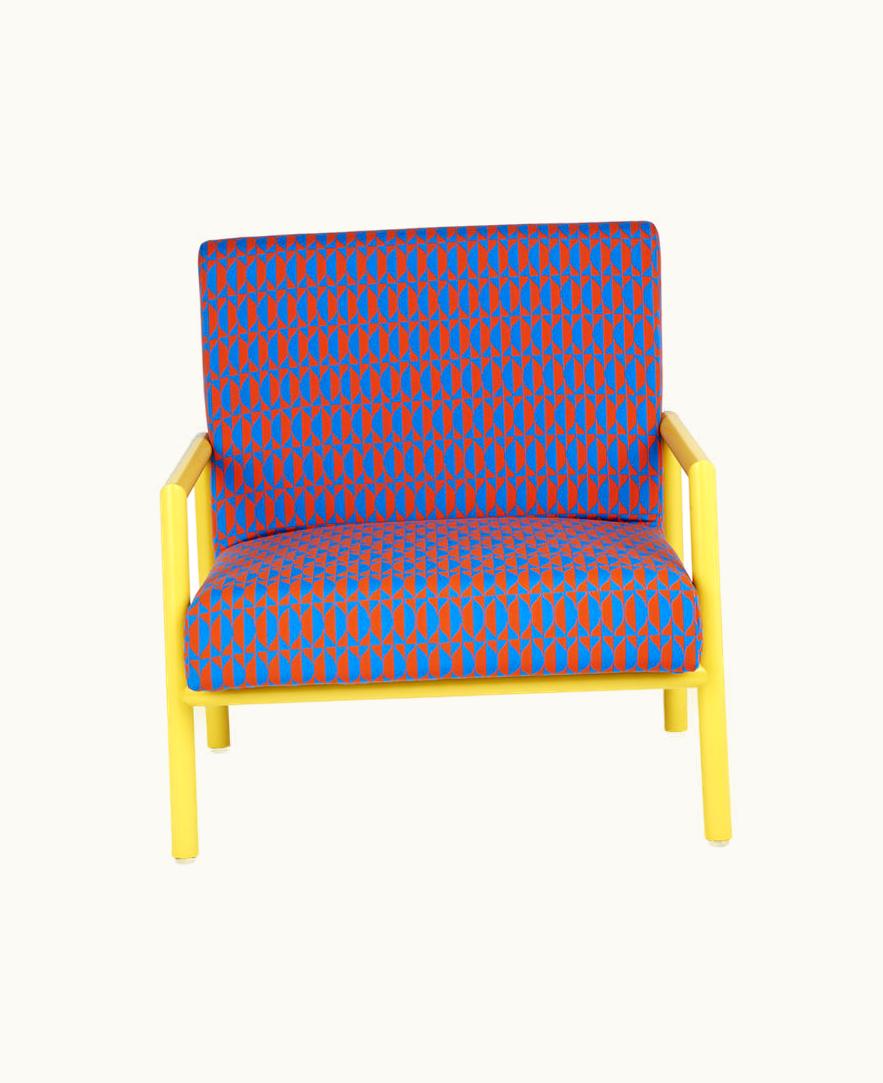 Fornasetti Fornasetti Outdoor Armchair Losanghe In Turquoise / Orange / Yellow