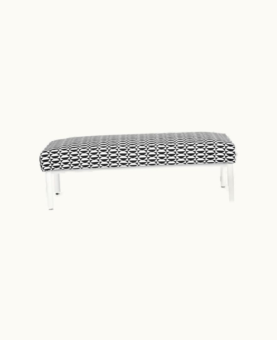 Fornasetti Fornasetti Outdoor Bench Losanghe In Black / White
