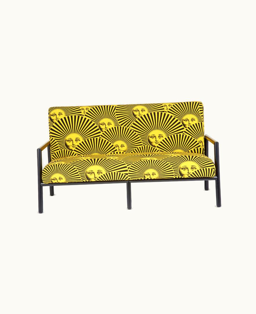 Fornasetti Fornasetti Outdoor Sofa Soli A Ventaglio In Yellow / Black