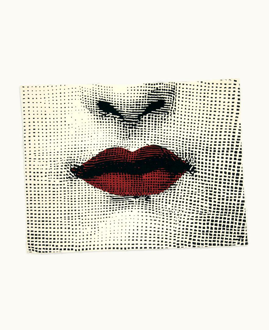 Fornasetti Fornasetti Rug Bacio In White / Black / Red