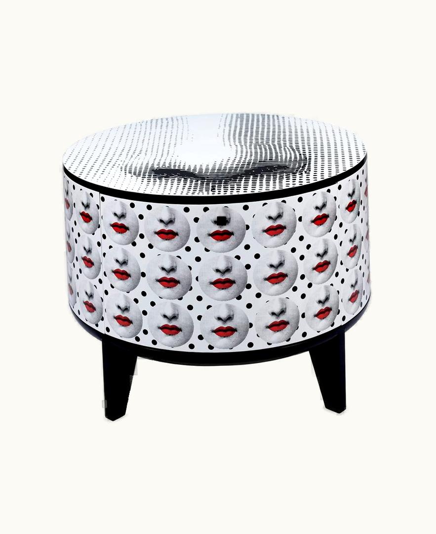 Fornasetti Fornasetti Tamburo Table Comme Des Fornà In White / Black / Red