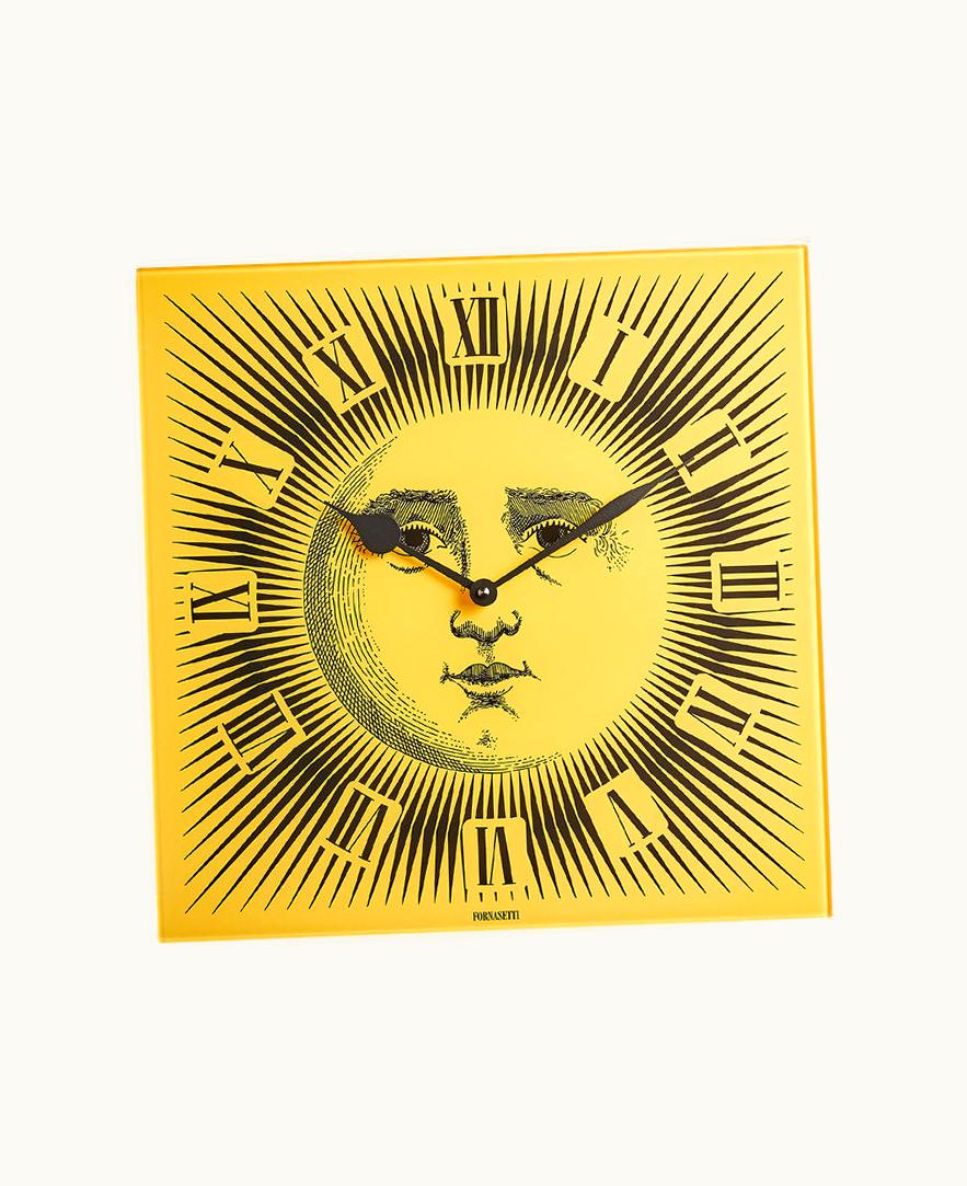 Fornasetti Fornasetti Wall Clock Sole In Yellow / Black