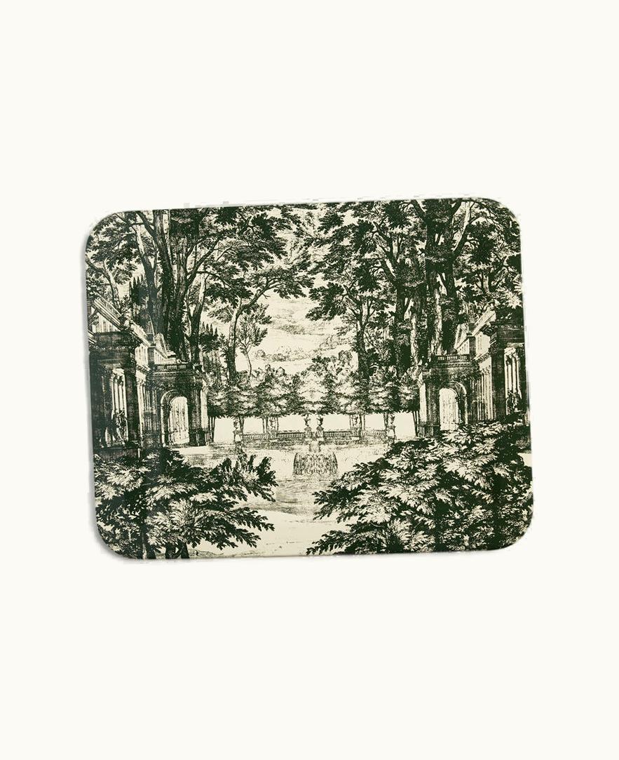 Fornasetti Fornasetti Tray Giardino Settecentesco In Green / Ivory C24Y128FOR23VER