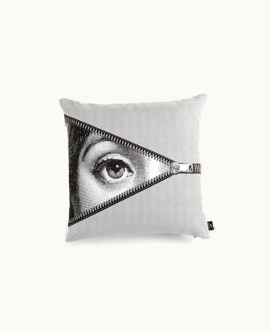 Fornasetti Fornasetti Cushion Tema E Variazioni N.401 In White / Black