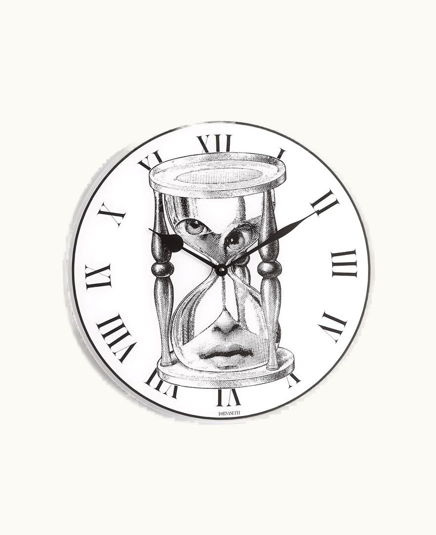 Fornasetti Fornasetti Wall Clock Tema E Variazioni N.184 In White / Black