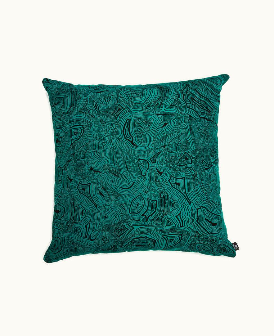 Fornasetti Fornasetti Outdoor Cushion Malachite In Green / Black