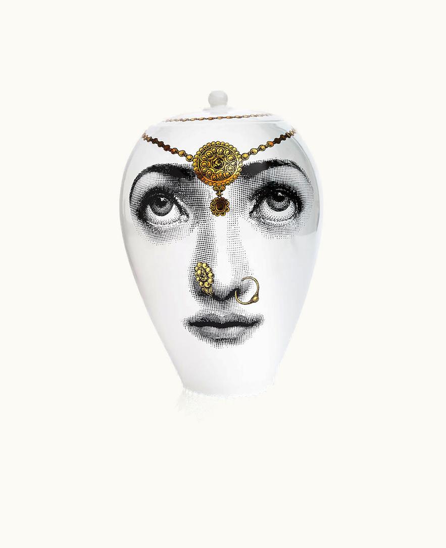 Fornasetti Fornasetti Vase Bollywood In White / Black / Gold