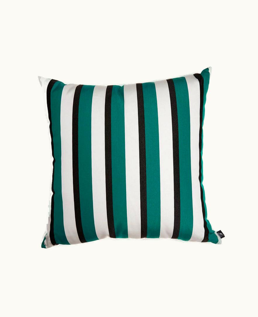 Fornasetti Fornasetti Outdoor Cushion Rigato In Green / White / Black PILL394E60FOR22VER