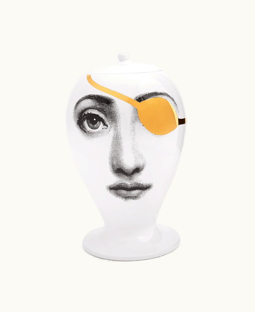 Fornasetti Fornasetti Vase Pirata In White / Black / Gold