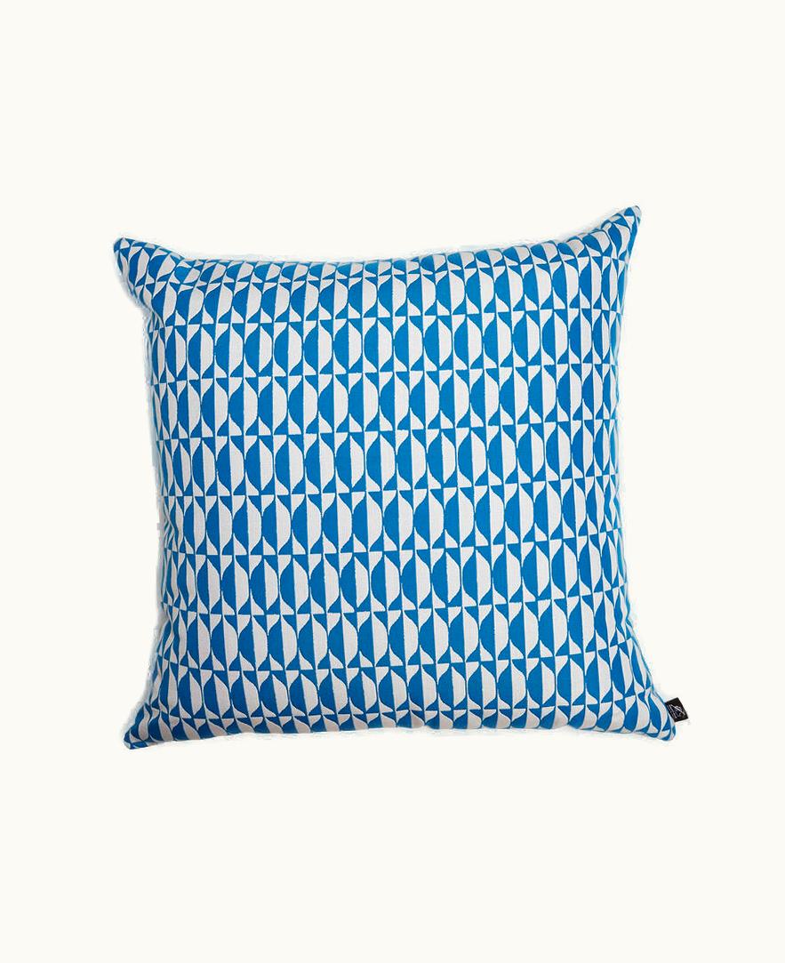 Fornasetti Fornasetti Outdoor Cushion Losanghe In Turquoise / White PILL057E60FOR22TUR