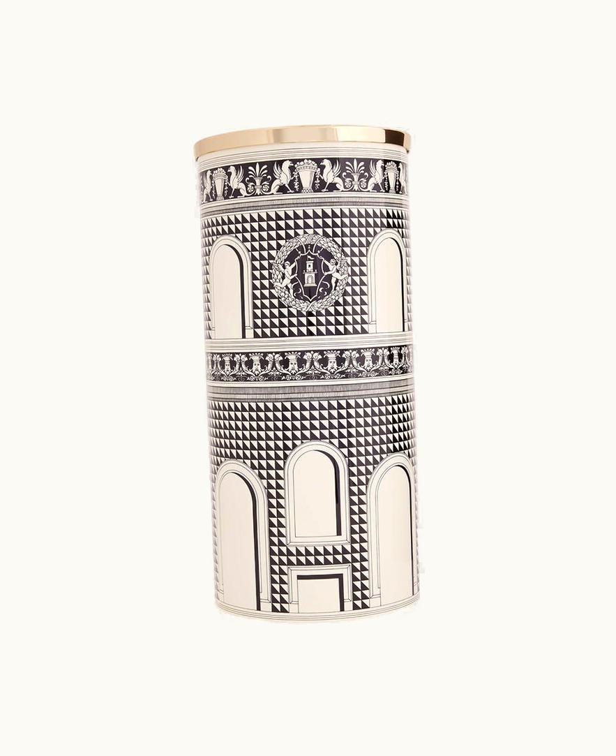 Fornasetti Fornasetti Umbrella Stand Facciata Quattrocentesca In Black / Ivory