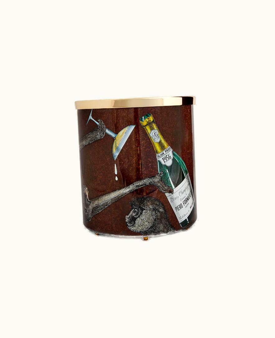 Fornasetti Fornasetti Paper Basket Scimmie & Co. In Multicolour