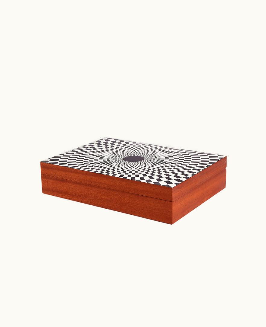 Fornasetti Fornasetti Wooden Box Egocentrismo In White / Black