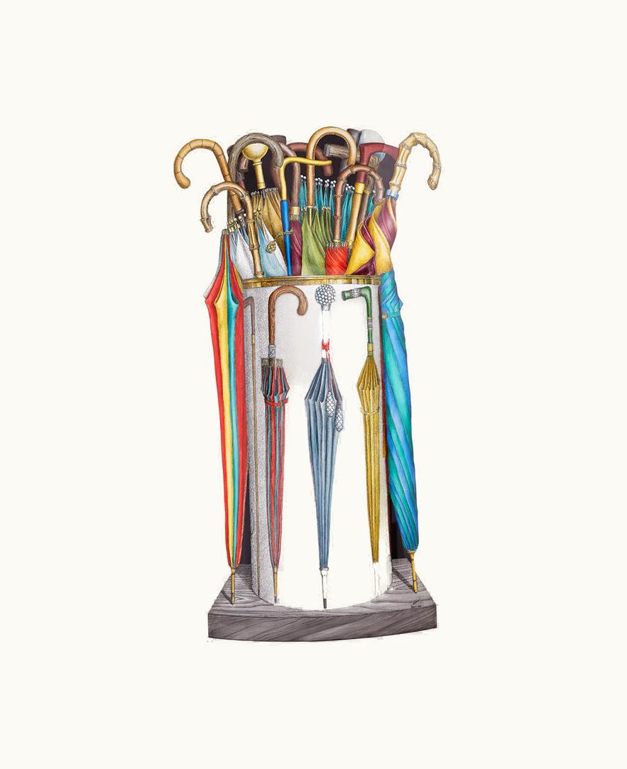 Fornasetti Fornasetti Umbrella Stand Trompe l'oeil Trompe l'Oeil Di Portaombrelli In Multicolour