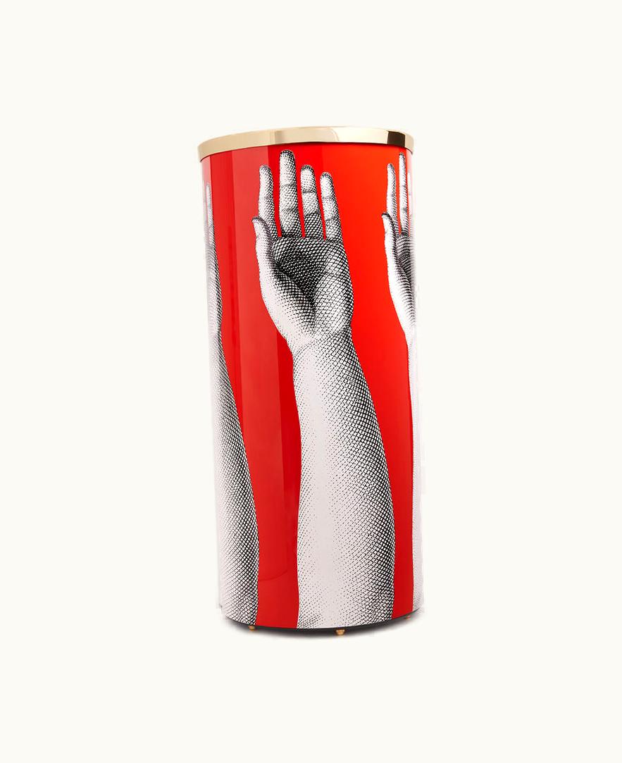 Fornasetti Fornasetti Umbrella Stand Mani In White / Black / Red