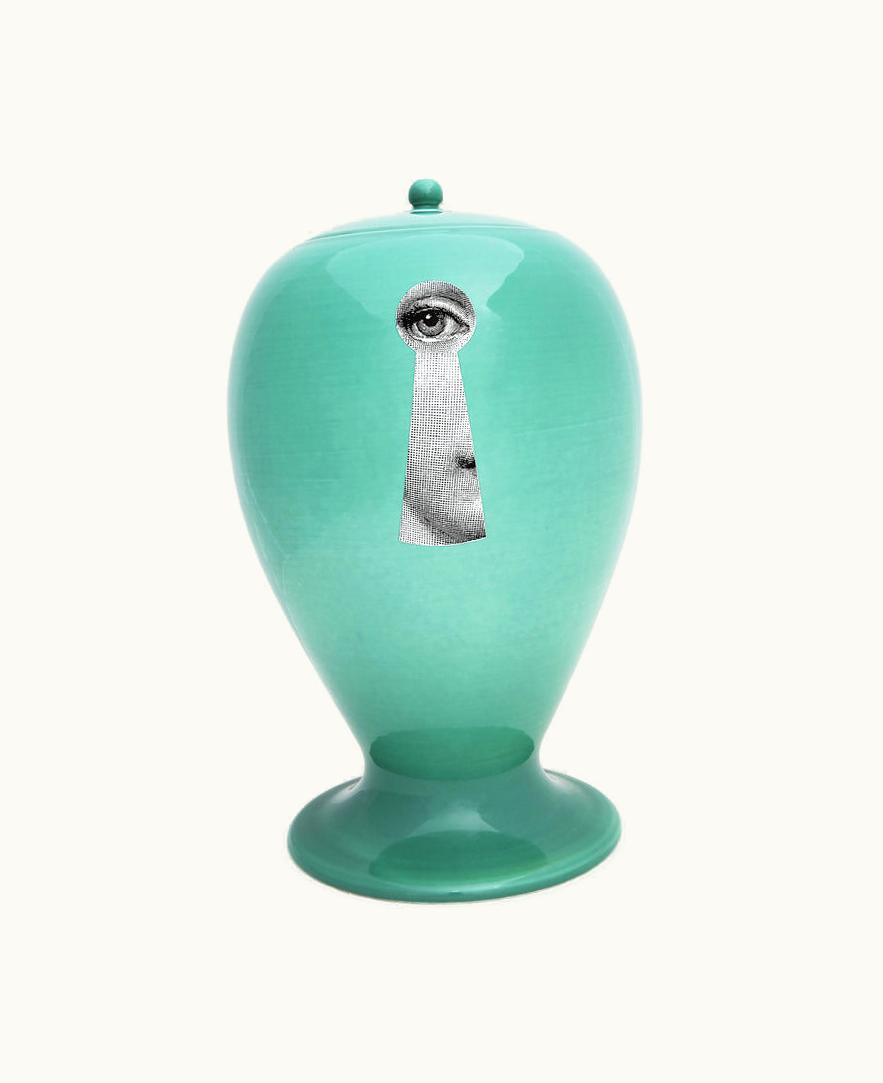 Fornasetti Fornasetti Vase Chiave / Serratura In Green / Black