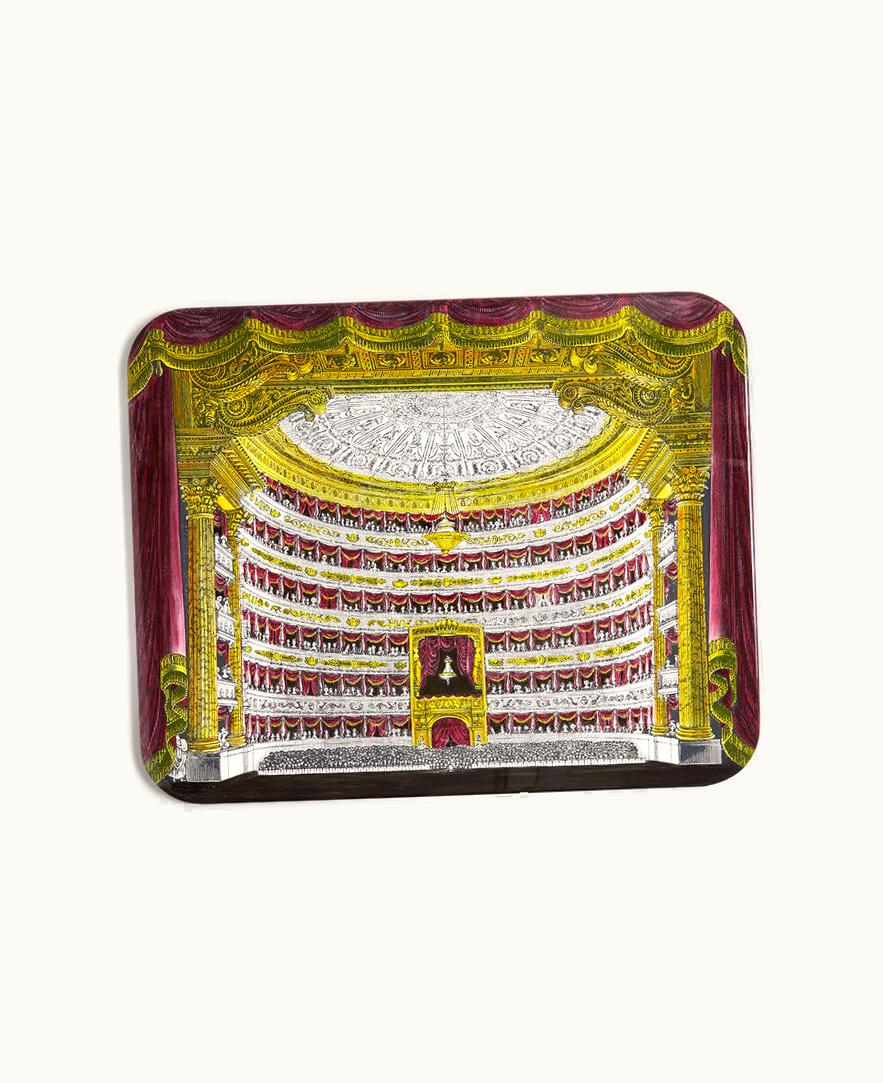 Fornasetti Fornasetti Tray Teatro Scala Interno In Multicolour