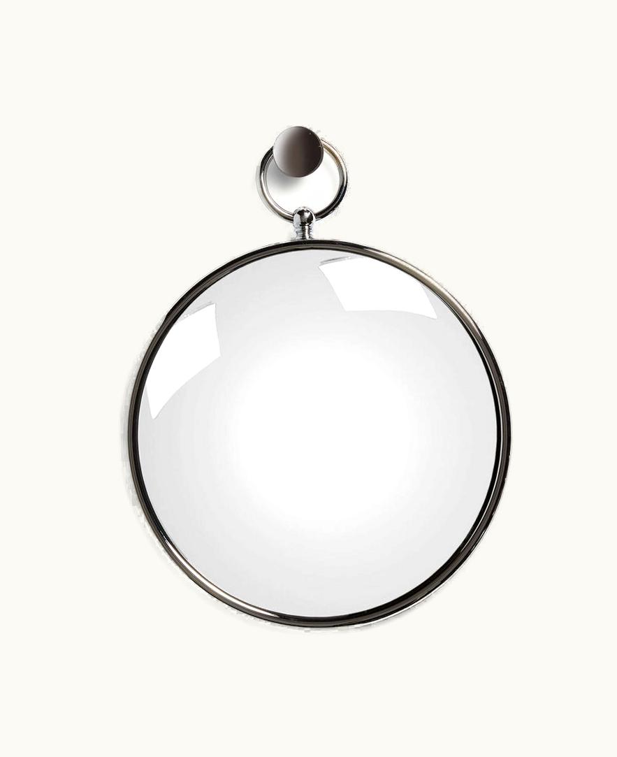 Fornasetti Fornasetti Convex Magic Mirror With Chromed Frame In Silver